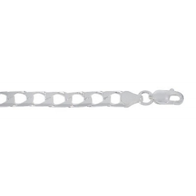 4.9mm Square Curb Chain, 8" - 24" Length, Sterling Silver